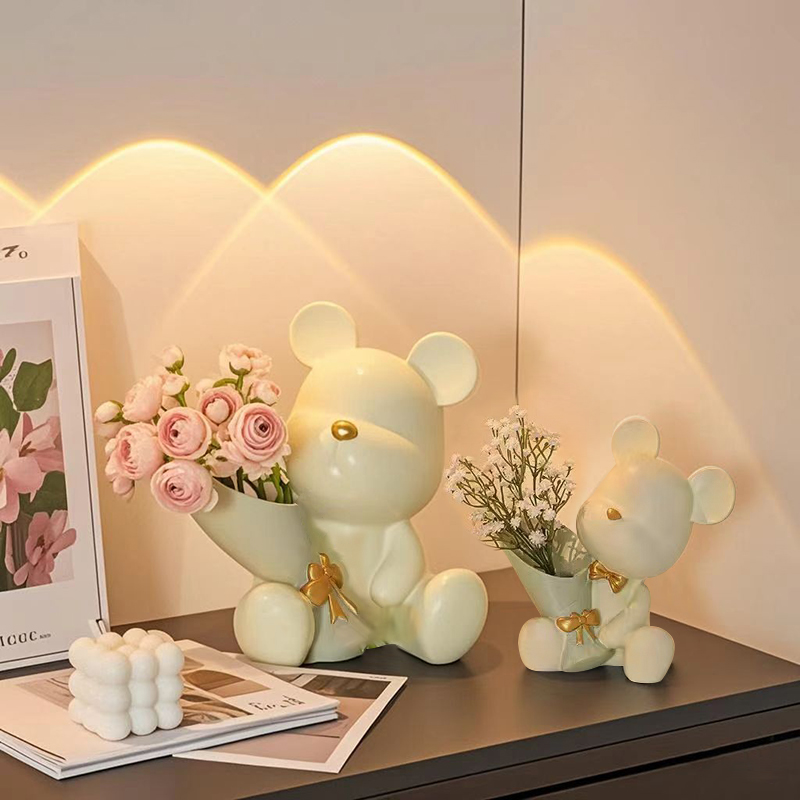 Cute Mini Little Bear Vase Cre - Florist Supply Vases review and price
