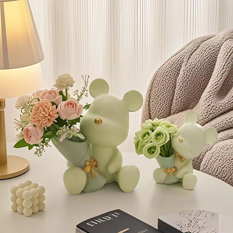 Cute Mini Little Bear Vase Cre - Florist Supply Vases review and price